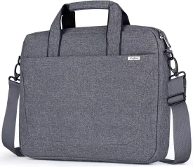 15.6 16 Inch Laptop Shoulder Bag for Men Women,Waterproof Computer Carrying Case Messenger Bag with Strap,Laptop Briefcase for 14-15-16 Inch MacBook/Chromebook/Notebook Hp Dell Acer Asus,Grey