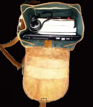 18" Leather Backpack Travel rucksack knapsack daypack Bag for men women