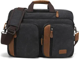 3 in 1 Convertible Messenger Bag,17.3 Inch Laptop Backpack,Shoulder Bag,Business Handbags,Briefcase Computer Backpack for Men Women(Black)