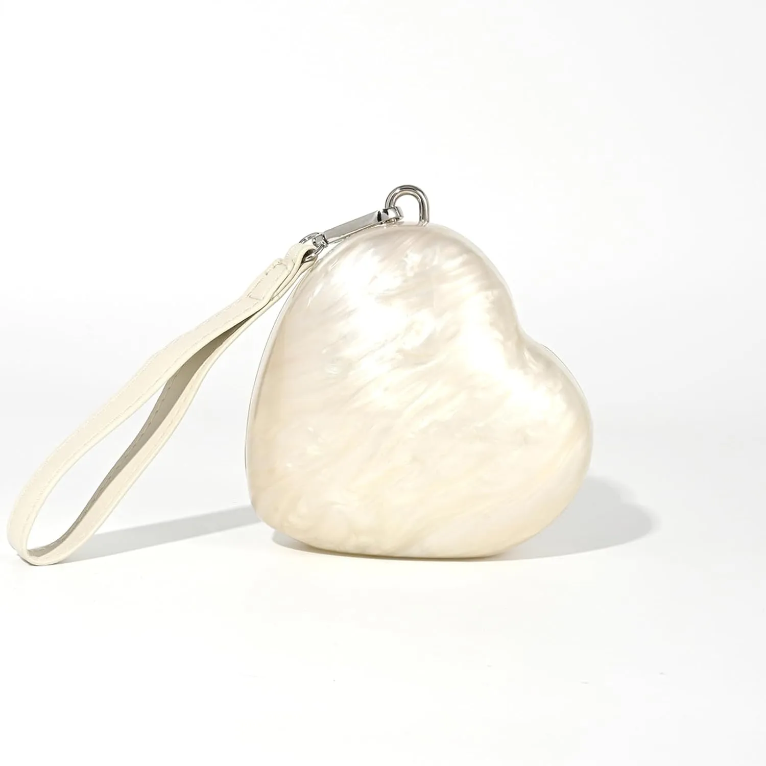 Acrylic Clutch Purse,Women Clutch Pearl Handbag Wedding Guest Evening Bag Bride Pearl Chain Dress Seashell Mini Purse