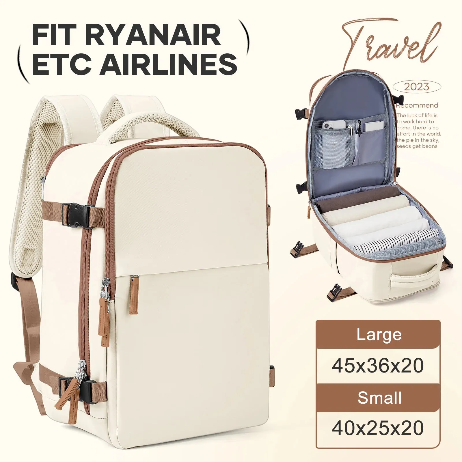 Cabin Bag 40x20x25 Ryanair Backpack – EasyJet Carry-On Luggage