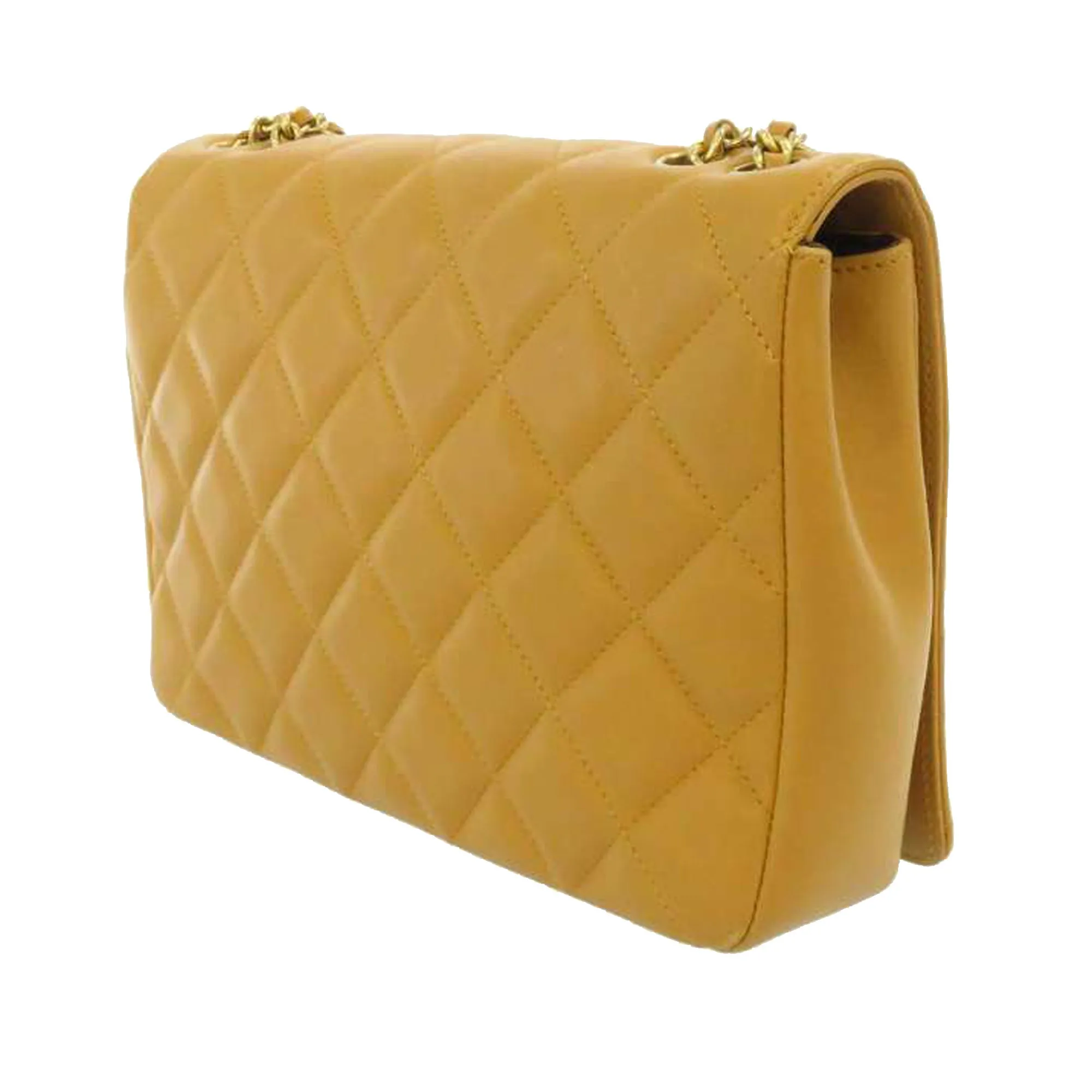 CC Timeless Lambskin Flap Bag Brown