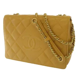 CC Timeless Lambskin Flap Bag Brown