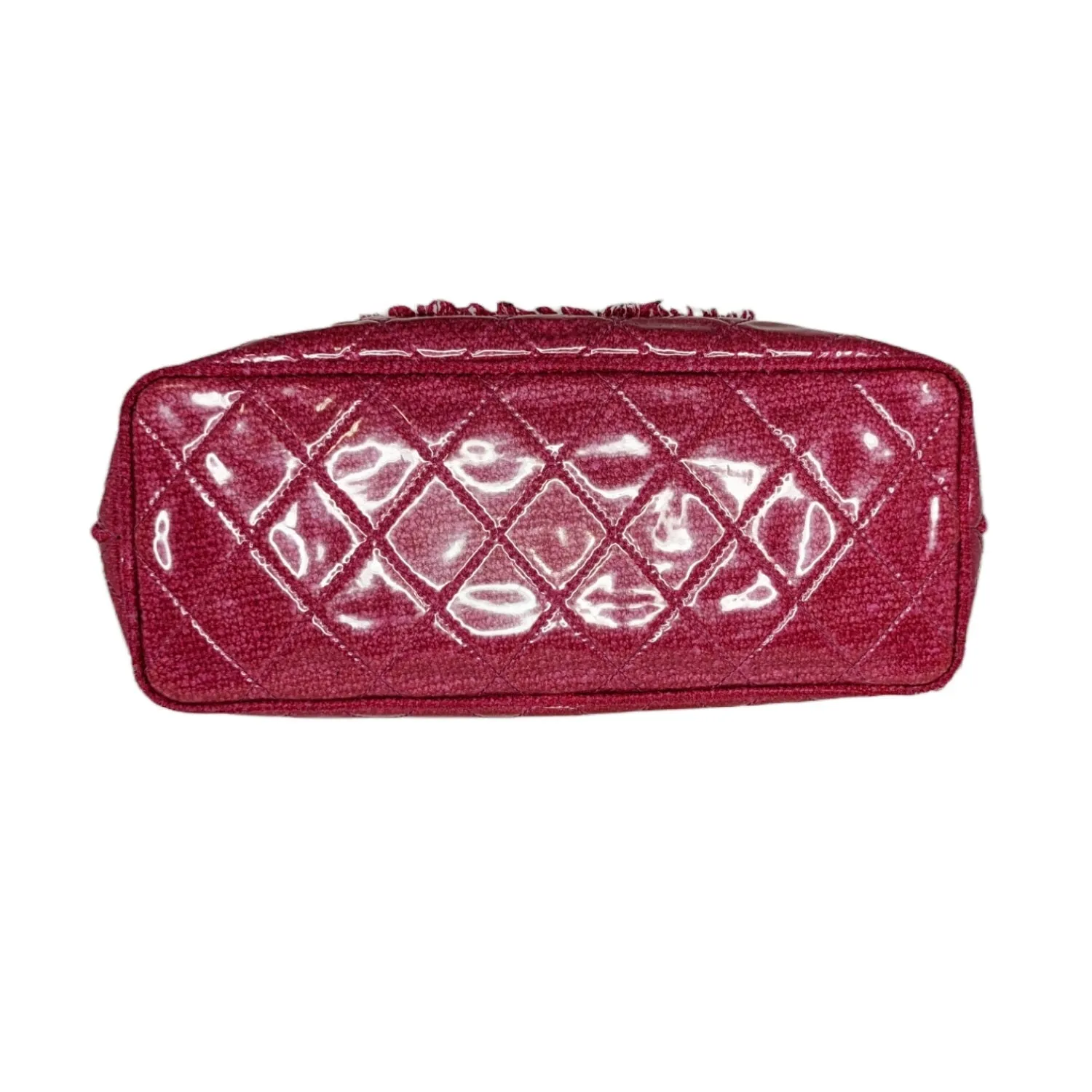 Chanel Bag Vinyl Quilted Funny Tweed Tote Pink