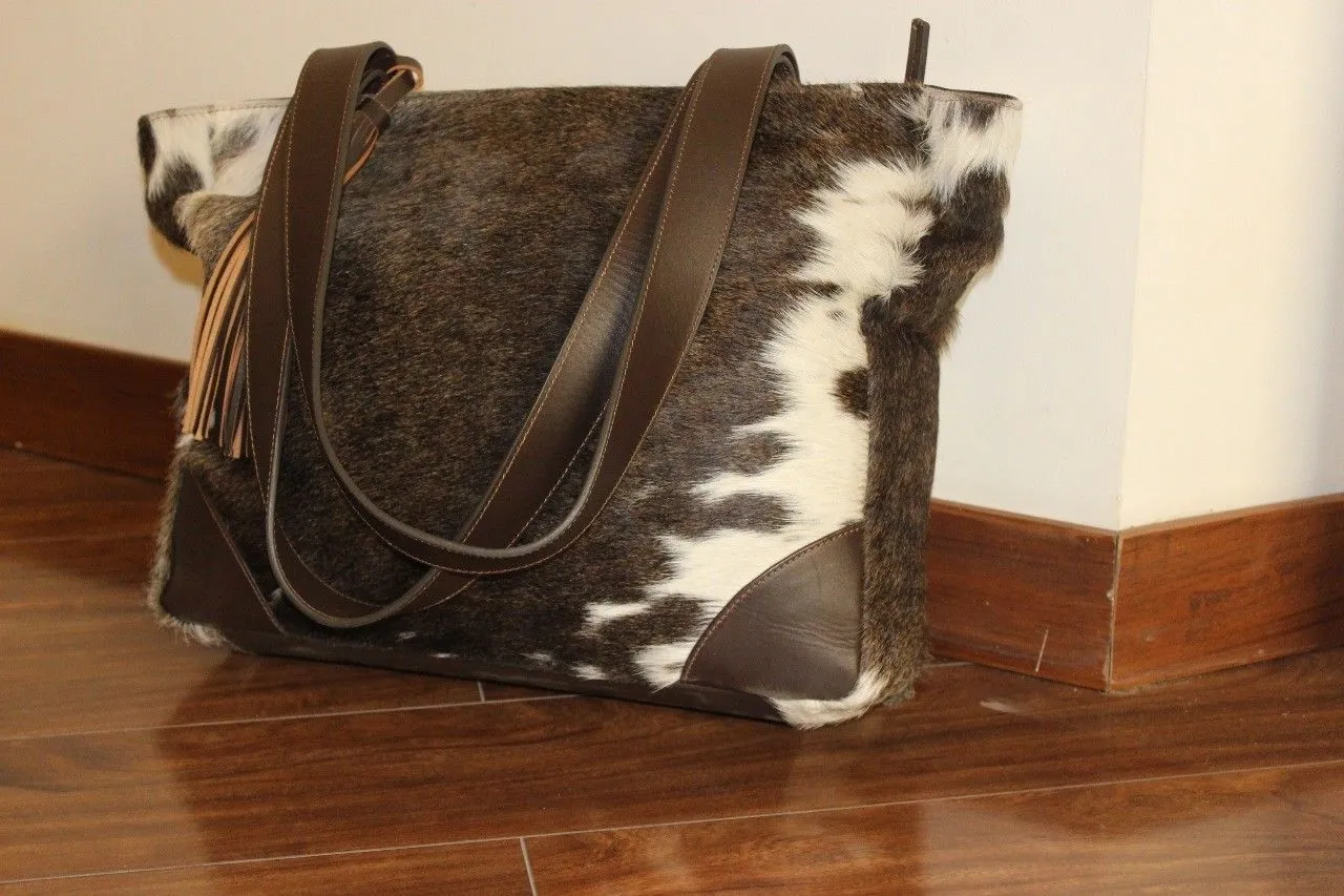 Cowhide Messenger Purse