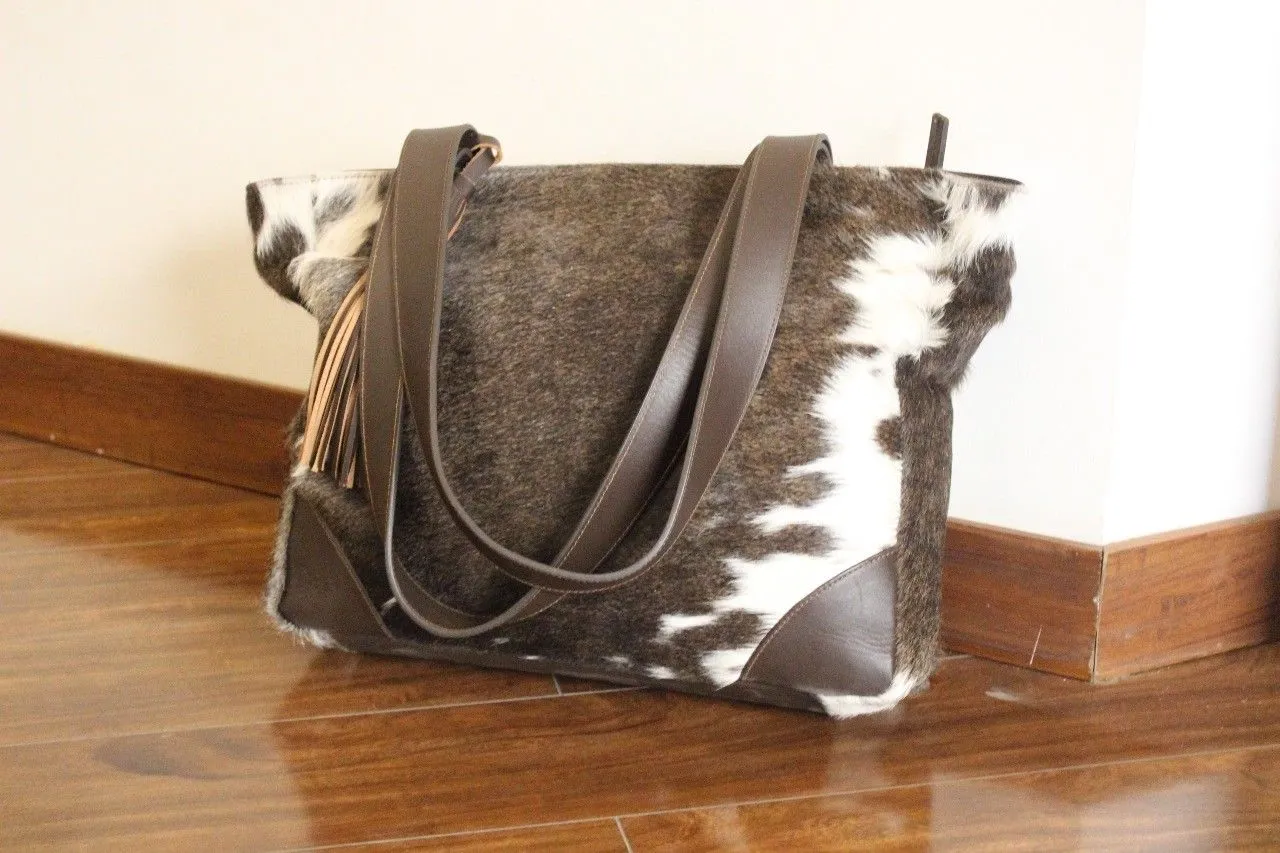 Cowhide Messenger Purse