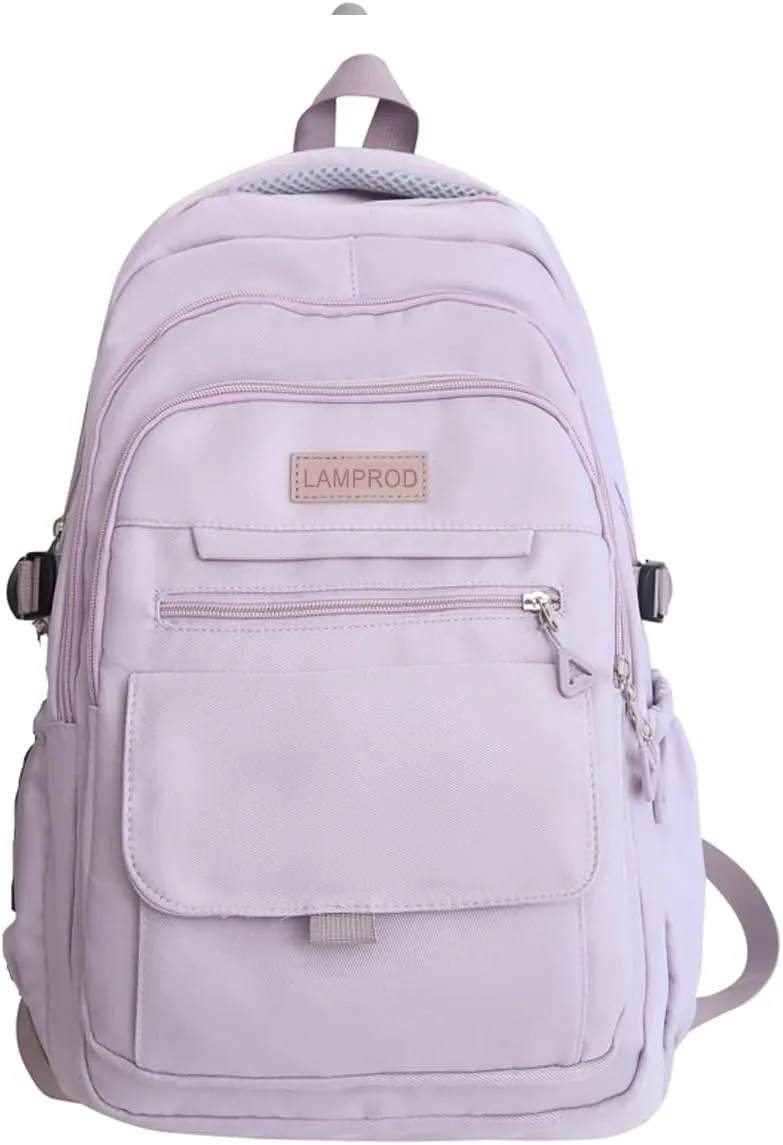 Cute Aesthetic Backpack Girls Backpack for School Large Capacity Bookbags College Backpack for Students Kids Teen Girls Laptop Bookbag Casual Travel Daypacks(Purple)
