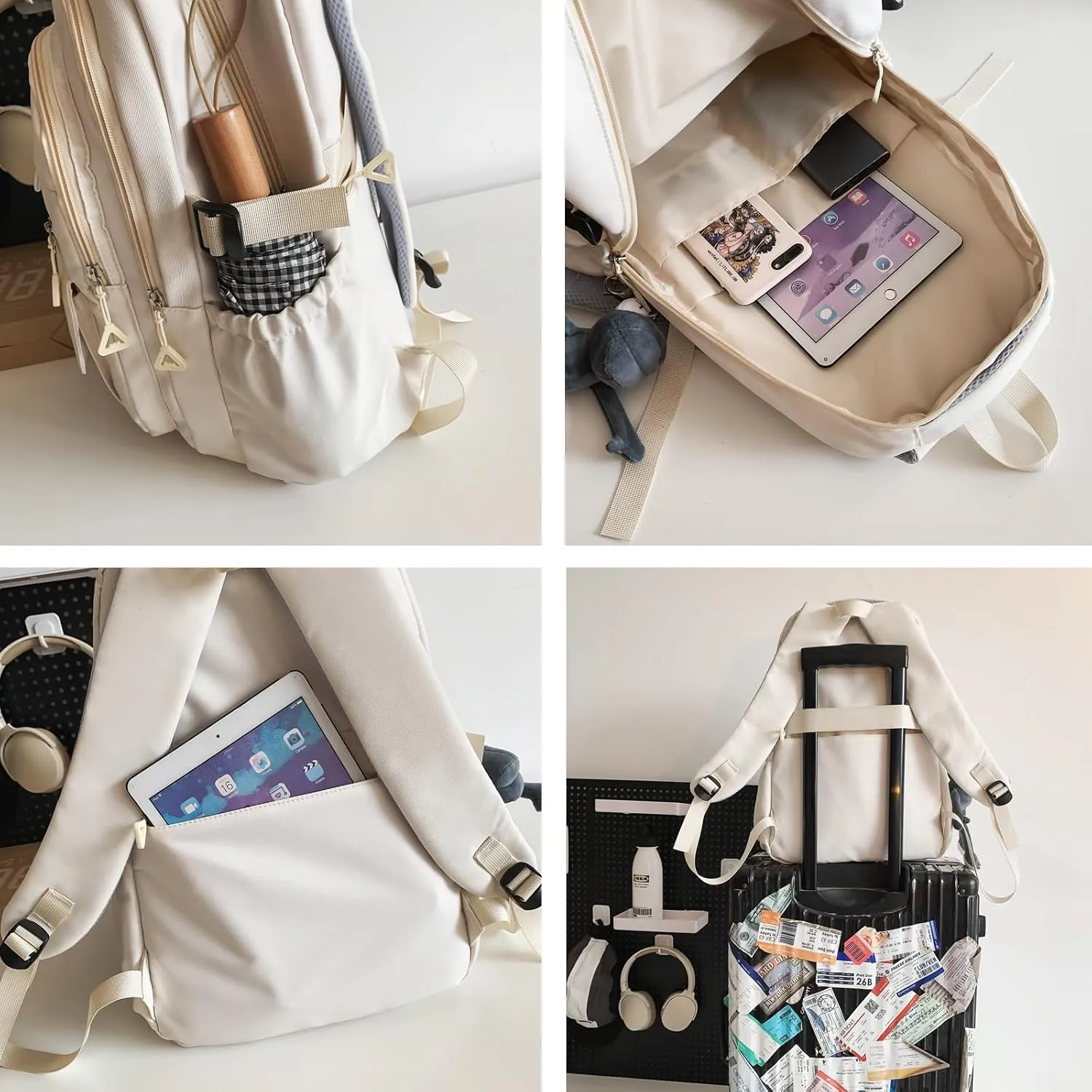 Cute Aesthetic Backpack Girls Backpack for School Large Capacity Bookbags College Backpack for Students Kids Teen Girls Laptop Bookbag Casual Travel Daypacks(Purple)