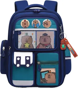 Cute Capybara Backpack Large Capacity for Women Kawaii Bag Waterproof Laptop Casual Daypack Handle for Travel (Green)