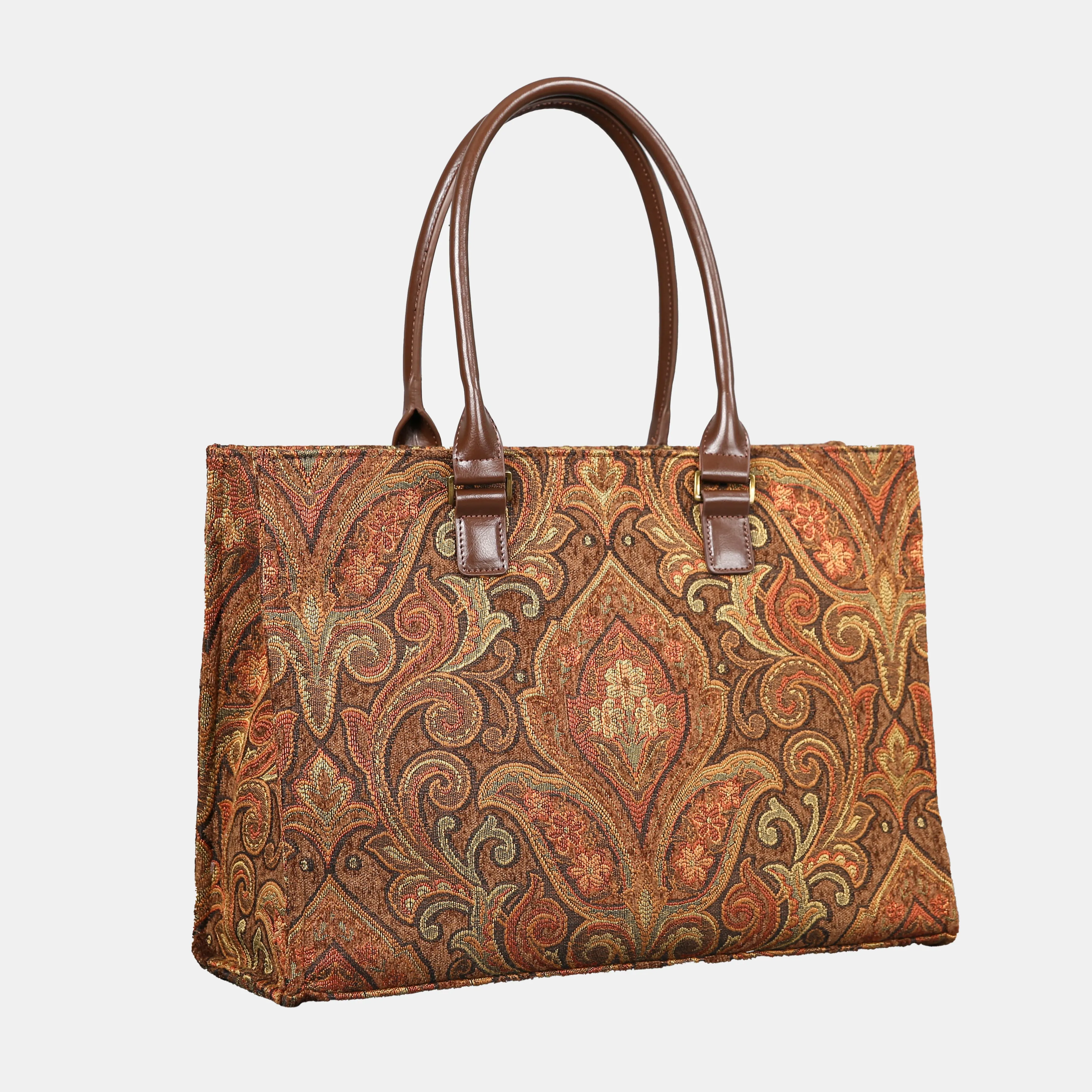 Damask D. Brown Laptop Work Tote