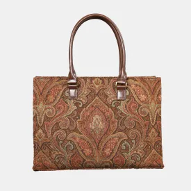 Damask D. Brown Laptop Work Tote