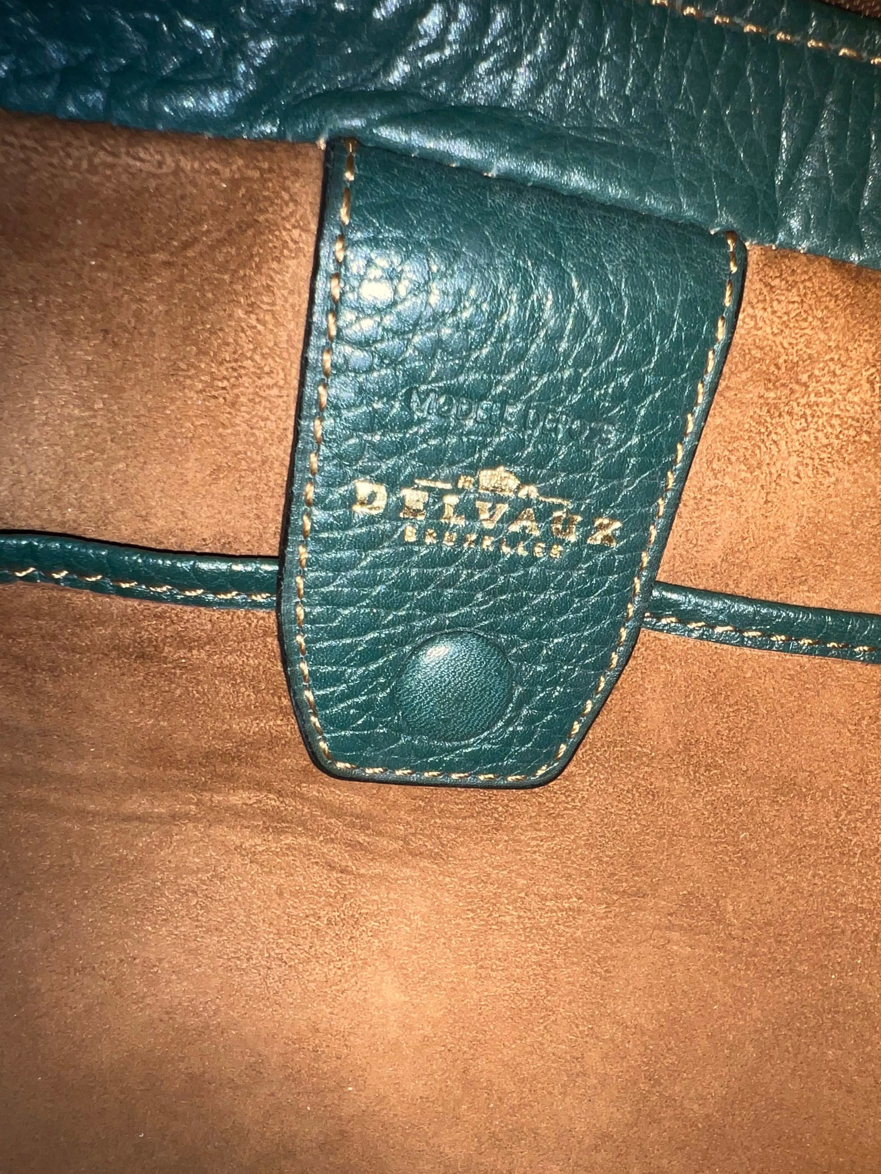 Delvaux crossbody bag in orange terracotta toile de cuir mid 90s