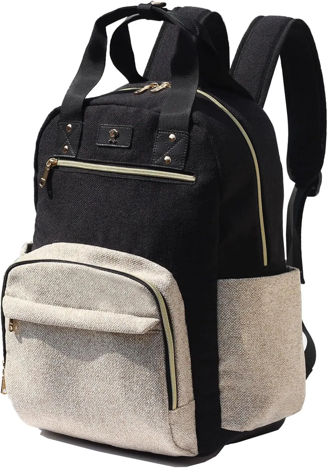 ESVAN Diaper Bag Backpack, Large Capacity Multifunction Baby Essentials Fashion Travel Pack Linen Canvas office Laptop Bag