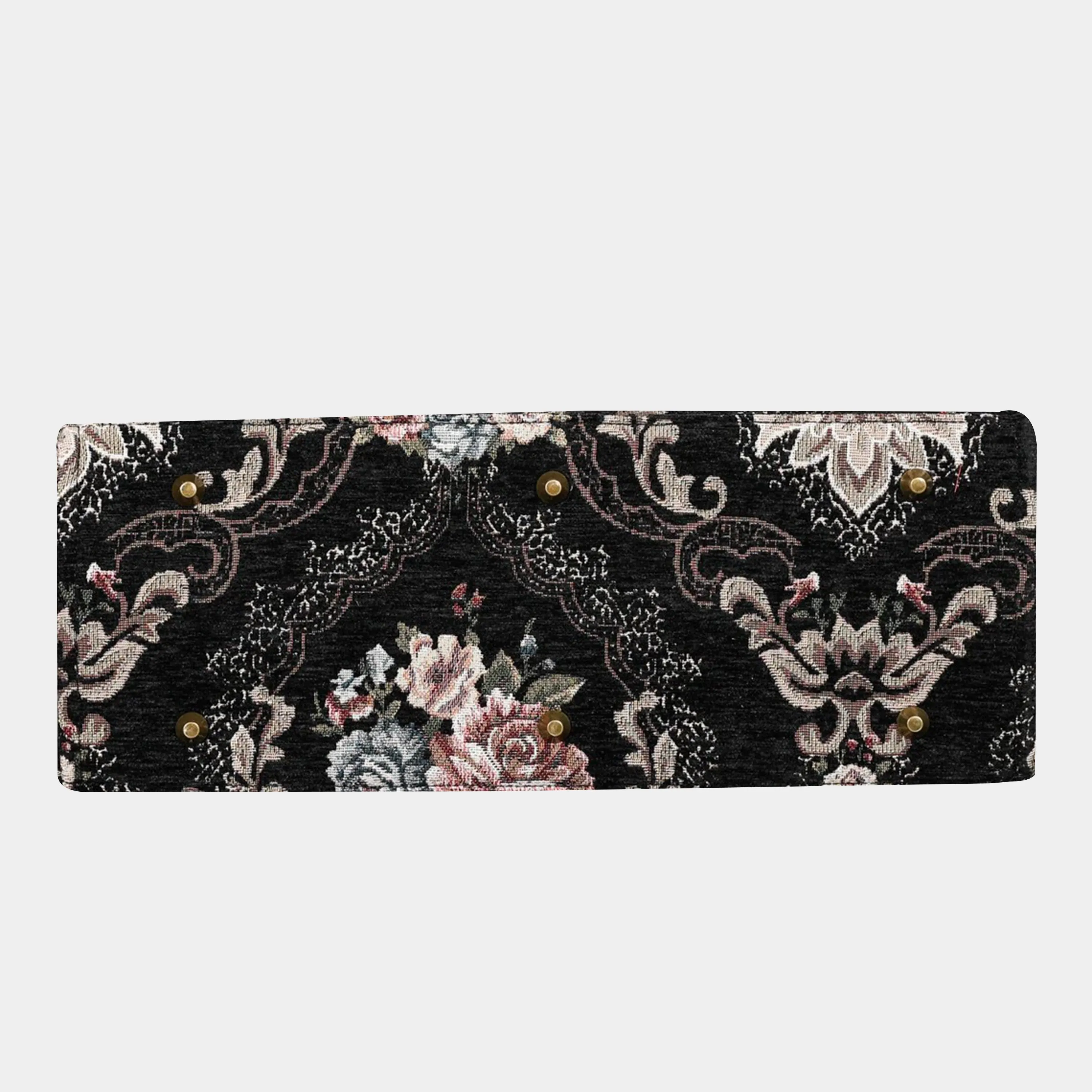 Floral Black Laptop Work Tote