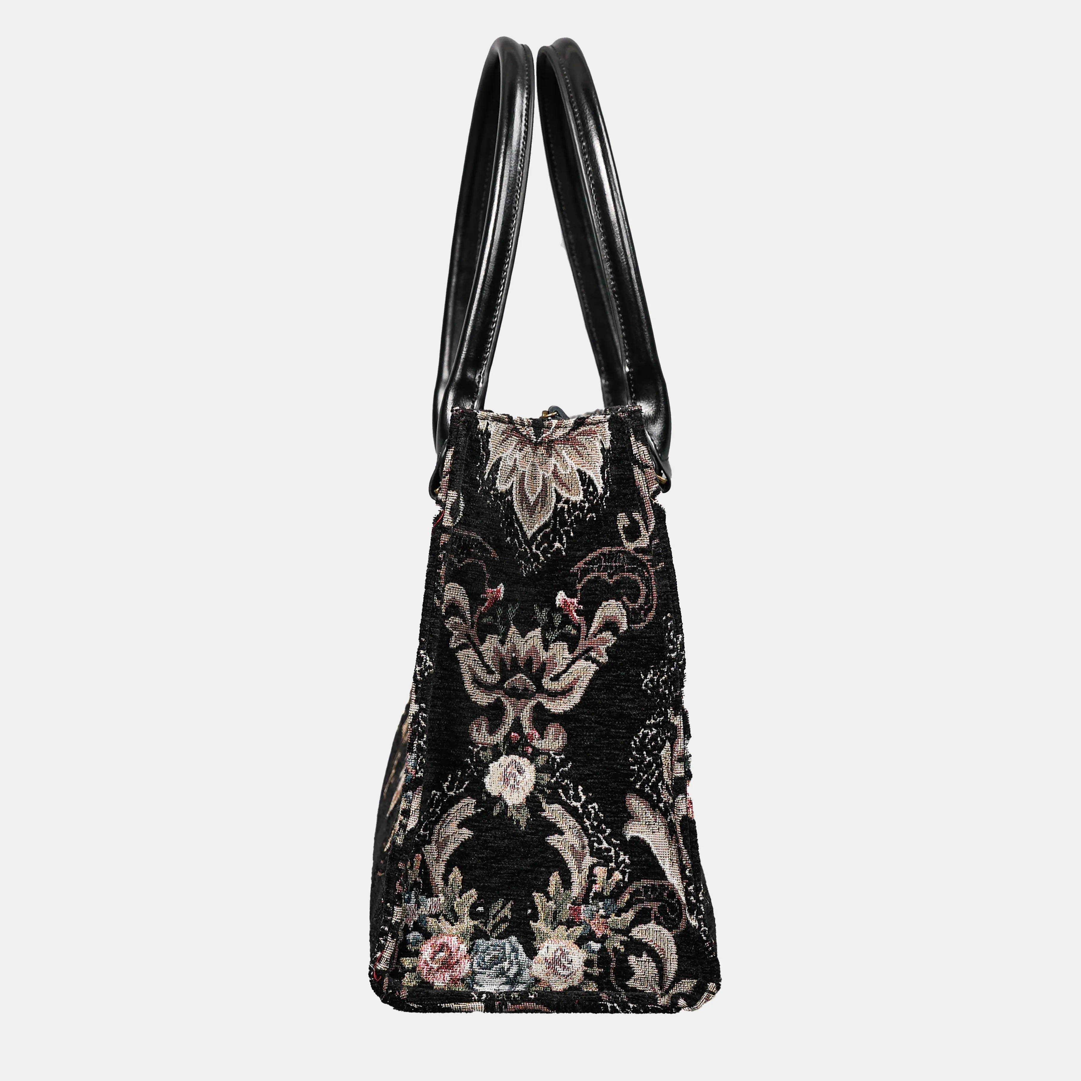 Floral BLK/BLK Laptop Work Tote