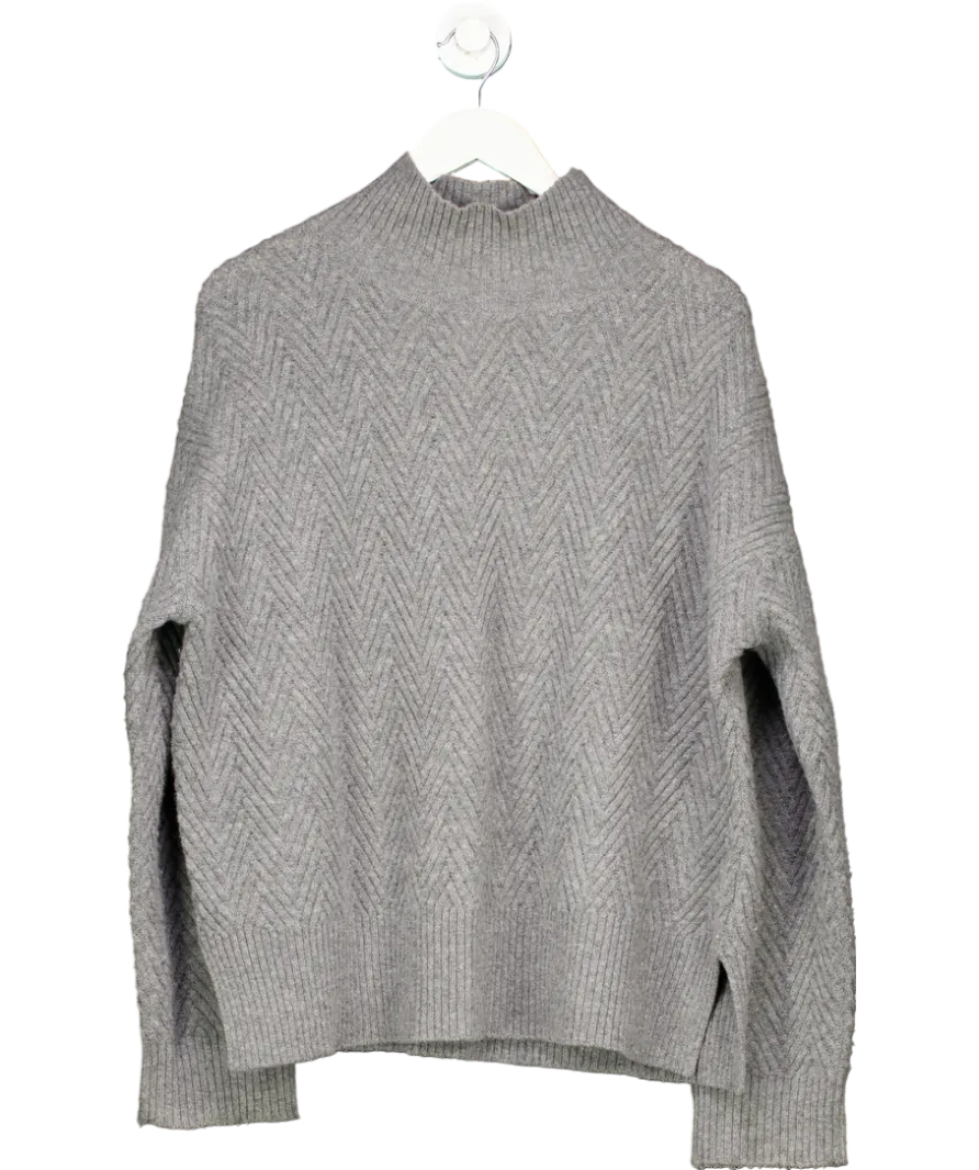 FUB Grey Structured Lambswool Sweater UK L