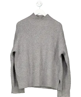 FUB Grey Structured Lambswool Sweater UK L