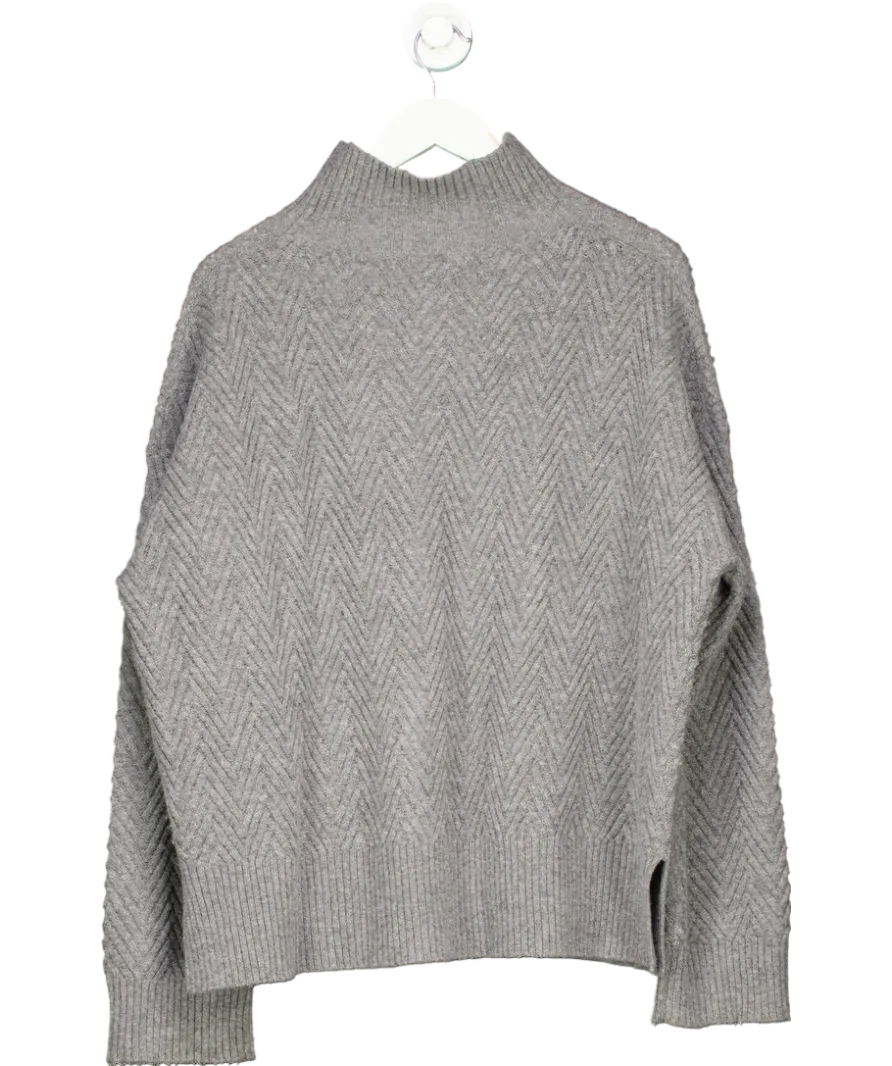 FUB Grey Structured Lambswool Sweater UK L