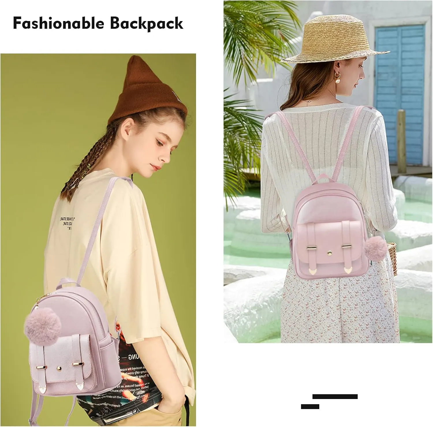 Girls Cute Mini Backpack Purse Kids Backpack Fashion School Bags PU Leather Casual Backpack for Teens Women