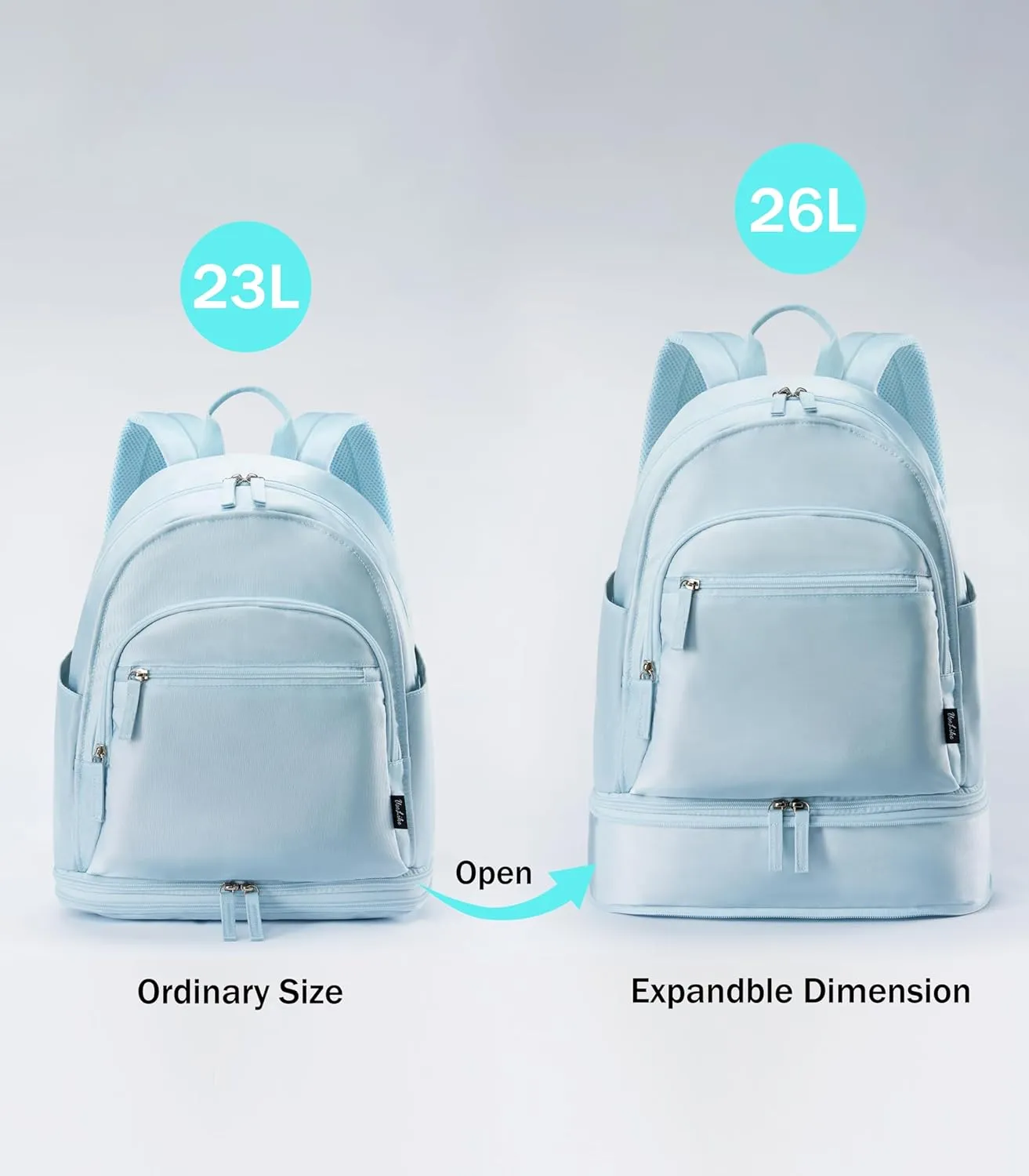 Gym Backpack for Women Small Gym bag with Expandable Shoe Compartment Waterproof Travel Backpack 26L