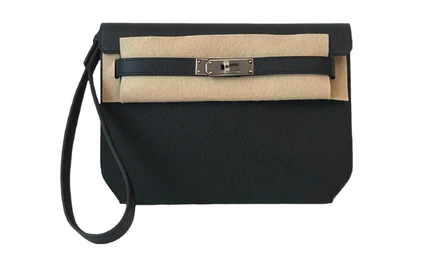 Hermes Kelly Depeche 25 Toile Noir