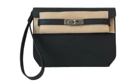 Hermes Kelly Depeche 25 Toile Noir