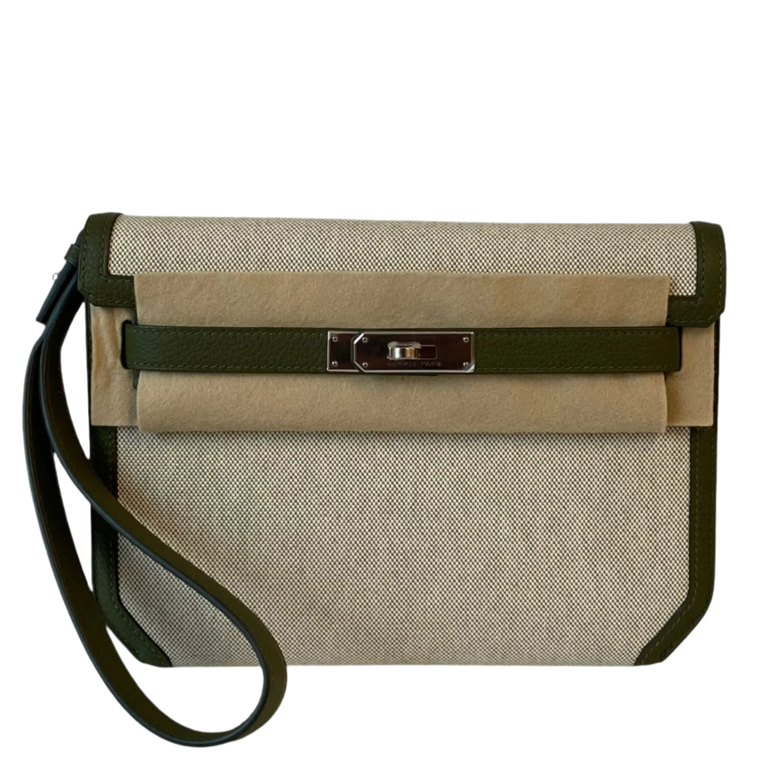 Hermes Kelly Depeche 25 Vert Ecru