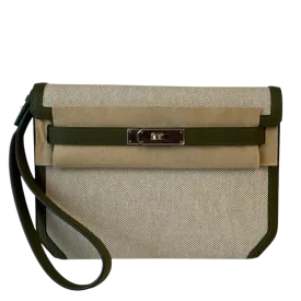 Hermes Kelly Depeche 25 Vert Ecru