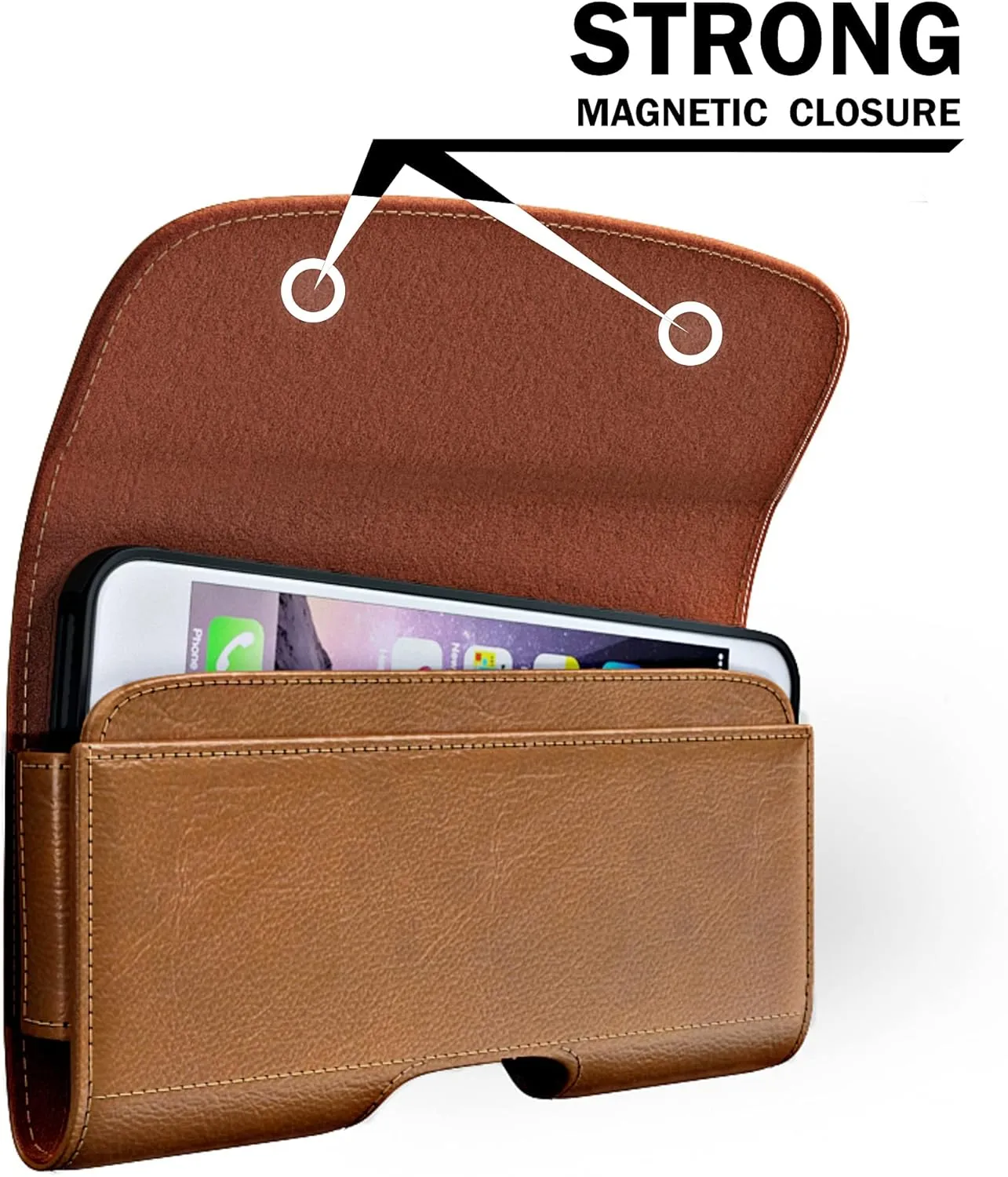 Holster for Samsung Galaxy Ultra S25 S24 S23 S22 S21 Note 20, Google Pixel 8 9 Pro XL  Extra Large Cell Phone Belt Holder Case with Clip, ID Card Pouch - Brown
