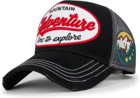 ililily Premium Road Trip Vintage Distressed Snapback Trucker Hat Baseball Cap
