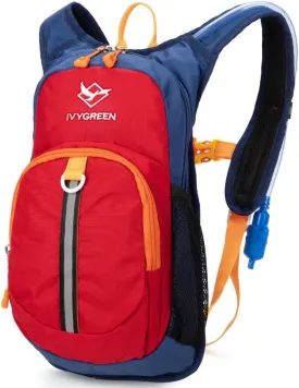 Kids Hydration Backpack, Hiking Backpack for Boys or Girls with 1.5L Water Bladder