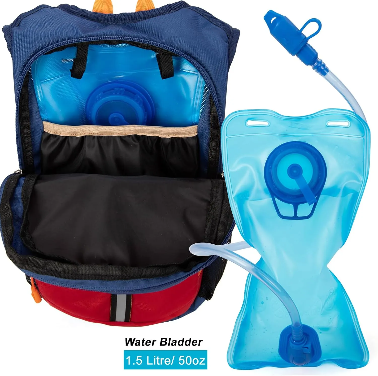 Kids Hydration Backpack, Hiking Backpack for Boys or Girls with 1.5L Water Bladder