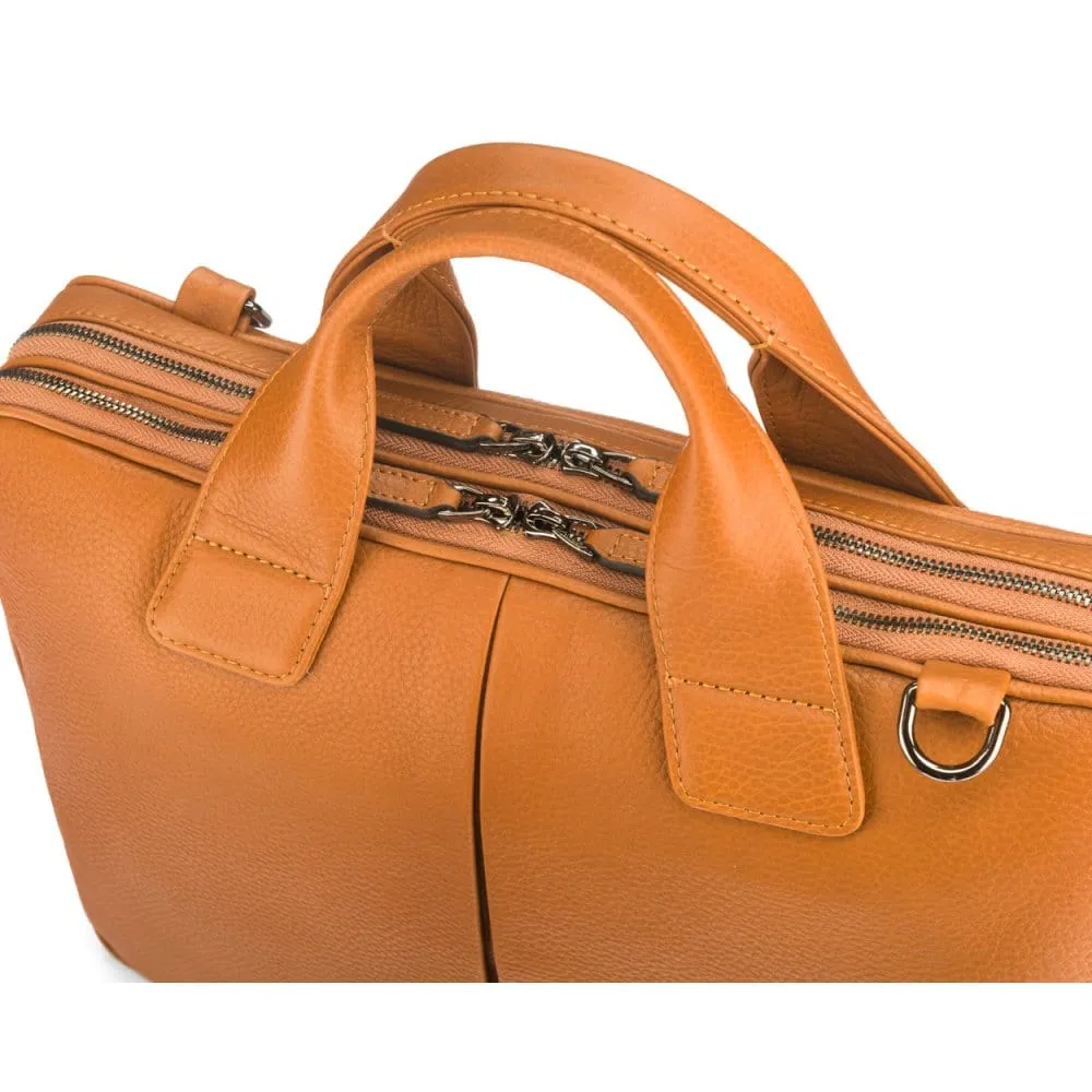 Kingston Leather 13” Laptop Briefcase - Tan