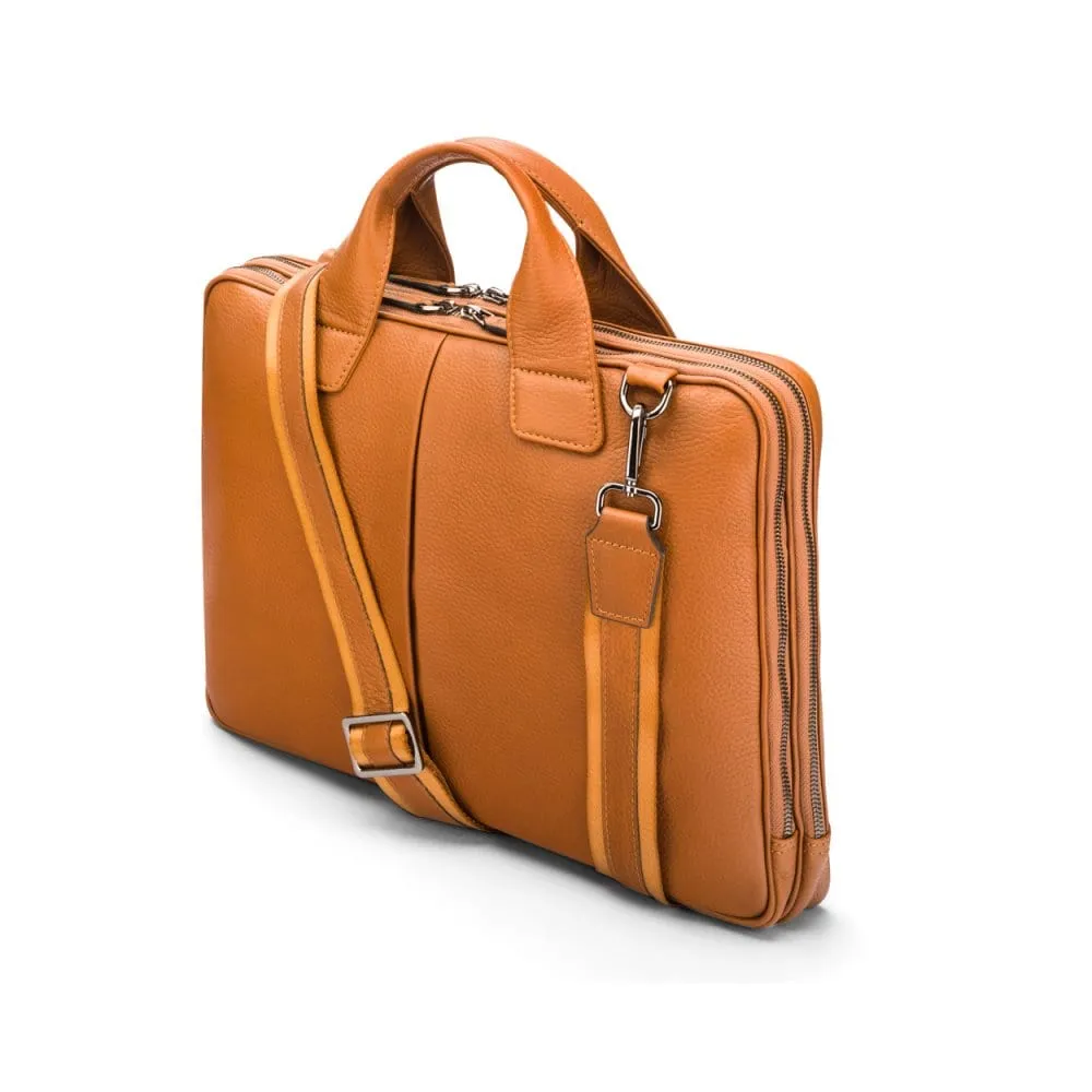 Kingston Leather 13” Laptop Briefcase - Tan