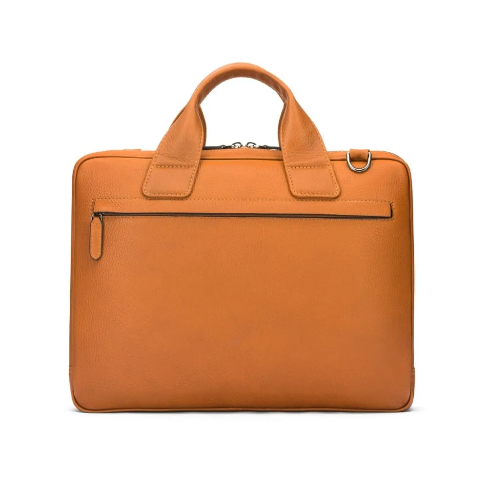 Kingston Leather 13” Laptop Briefcase - Tan