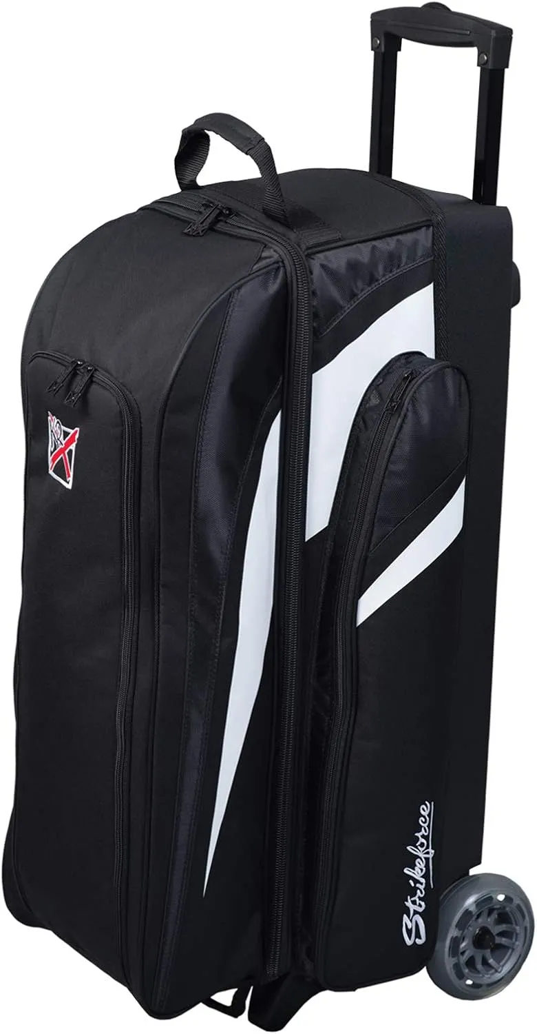 KR Strikeforce Cruiser Triple Roller Bowling Bag with Room for Accessories - Balls - Shoes