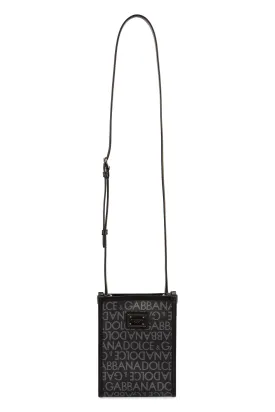 Men's Messenger Bag With Logo in Black | BM3025AJ705 Color 8B969