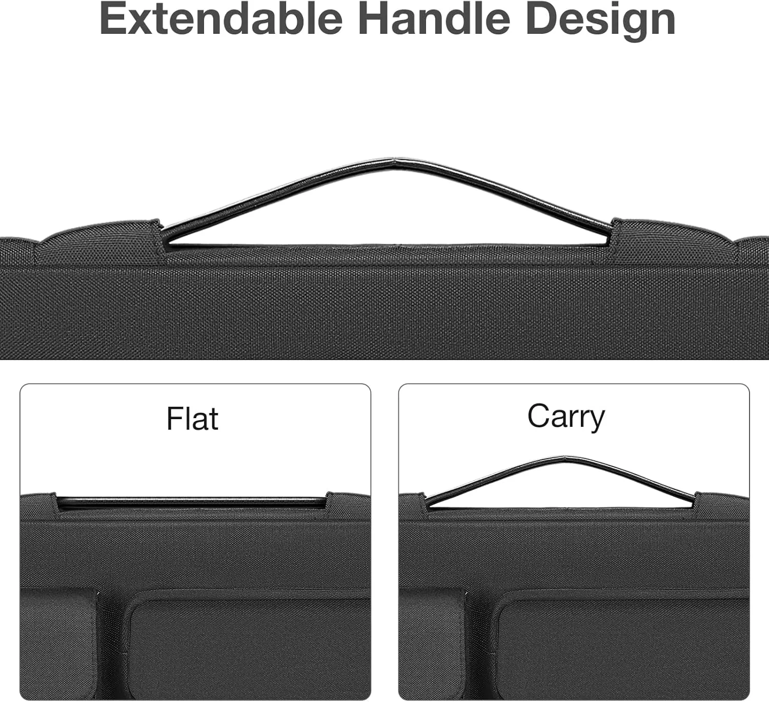 MOSISO 360 Protective Laptop Case 16 inch, 15-15.6 inch Laptop Sleeve Compatible with MacBook Pro 16, HP Acer Dell Lenovo ASUS Notebook, Side Open Bag with 2 Raised&1 Flapover Pockets, Black