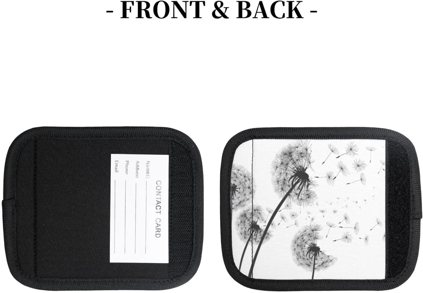 Neoprene Luggage Handle Wrap, Vintage Classic Dandelions Flowers Artwork Prints Soft Handle Covers Suitcase Luggage Handle Grip for Travel Bag