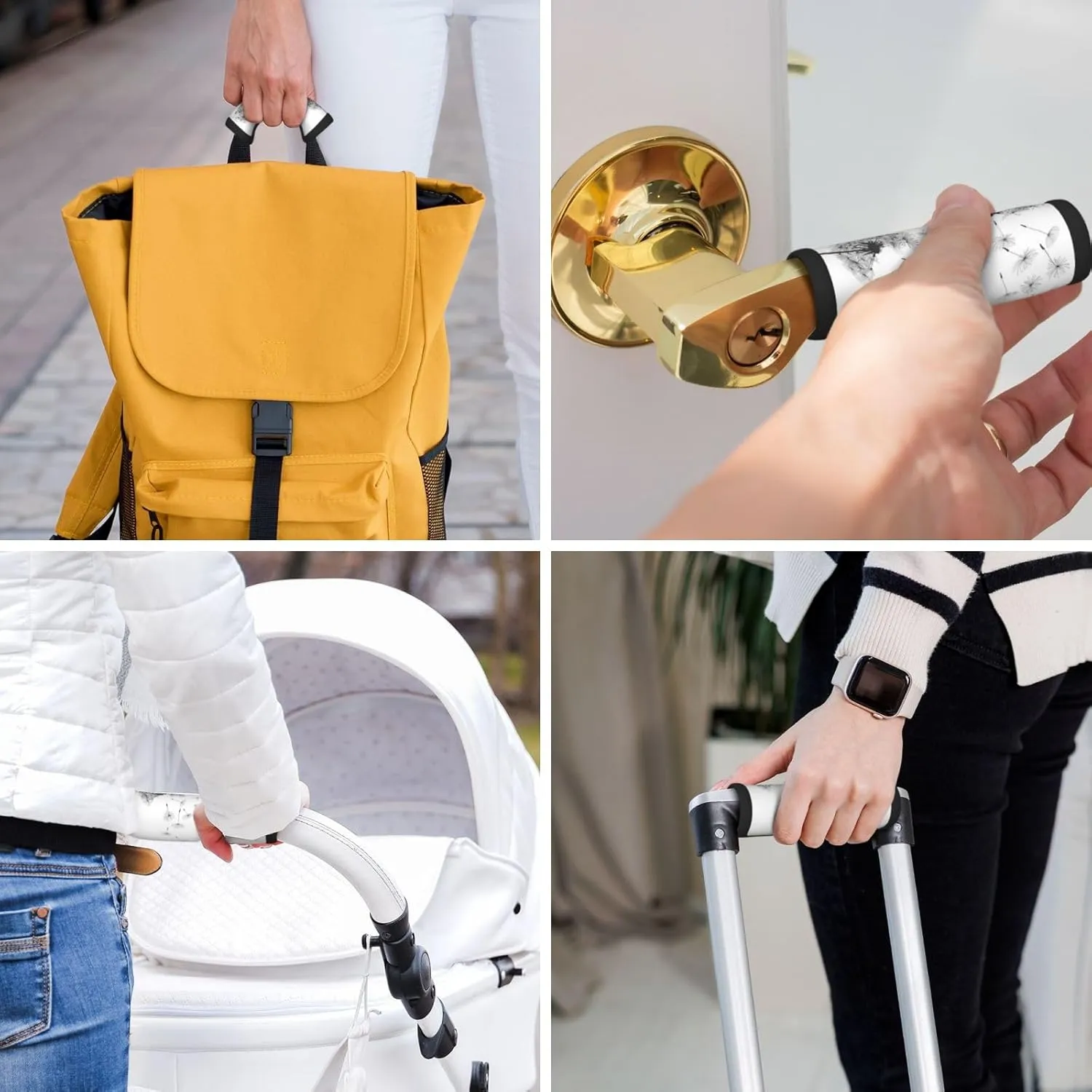 Neoprene Luggage Handle Wrap, Vintage Classic Dandelions Flowers Artwork Prints Soft Handle Covers Suitcase Luggage Handle Grip for Travel Bag