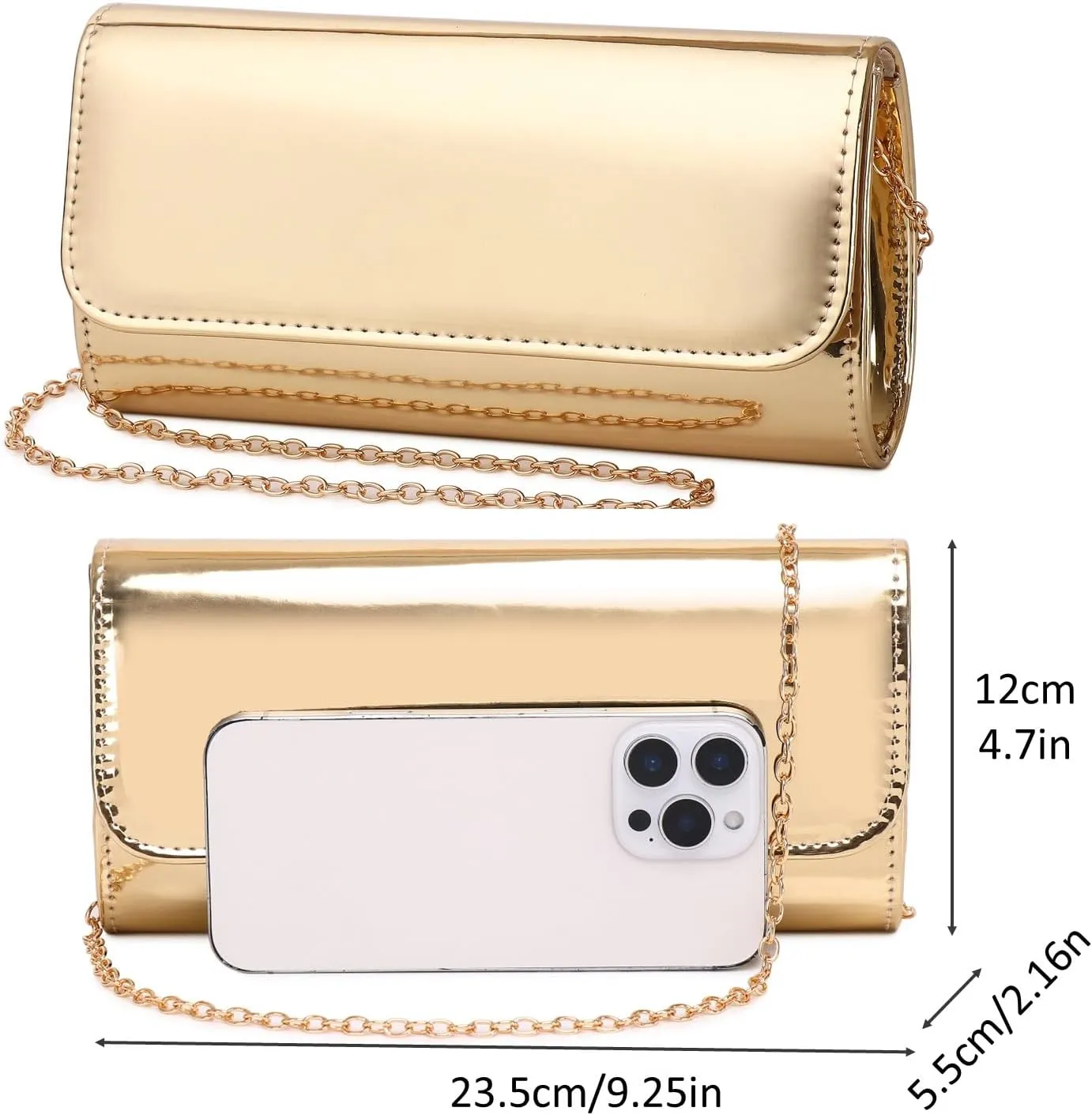 Patent Leather Envelope Clutch Womens Evening Handbag Stylish Shoulder Bag Purse for Christmas Wedding Party Prom