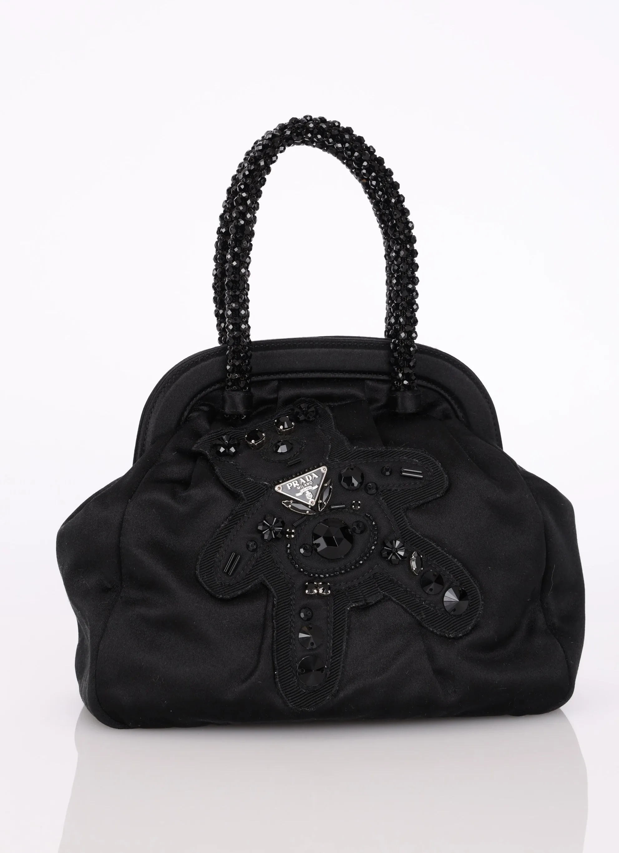 Prada Satin Beaded Teddy Bear Mini Bag