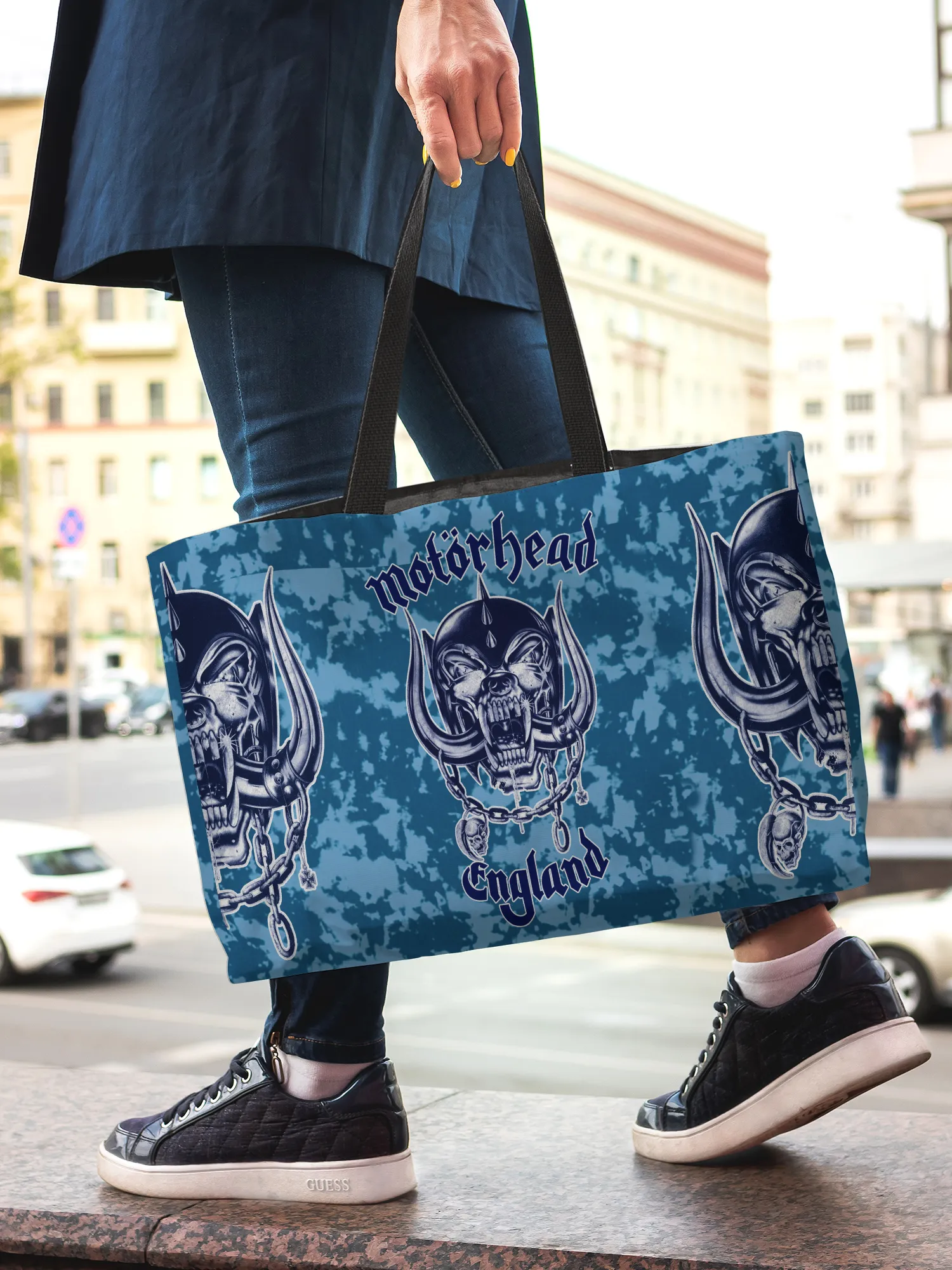 Rocksax Motorhead Webbing Handled Beach/Shopper Bag - Blue Camo