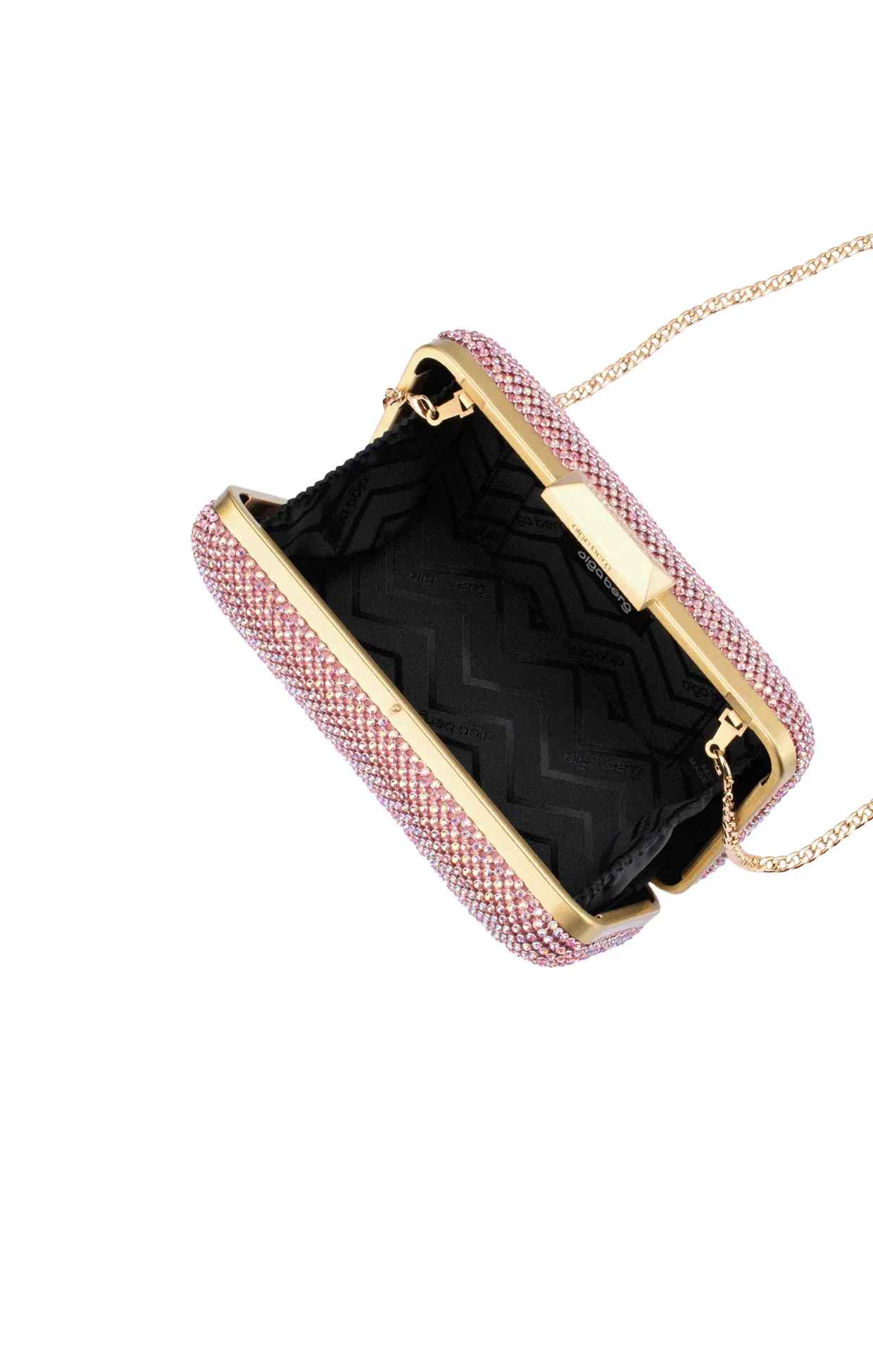 RONNY CRYSTAL MESH CLUTCH IN PINK