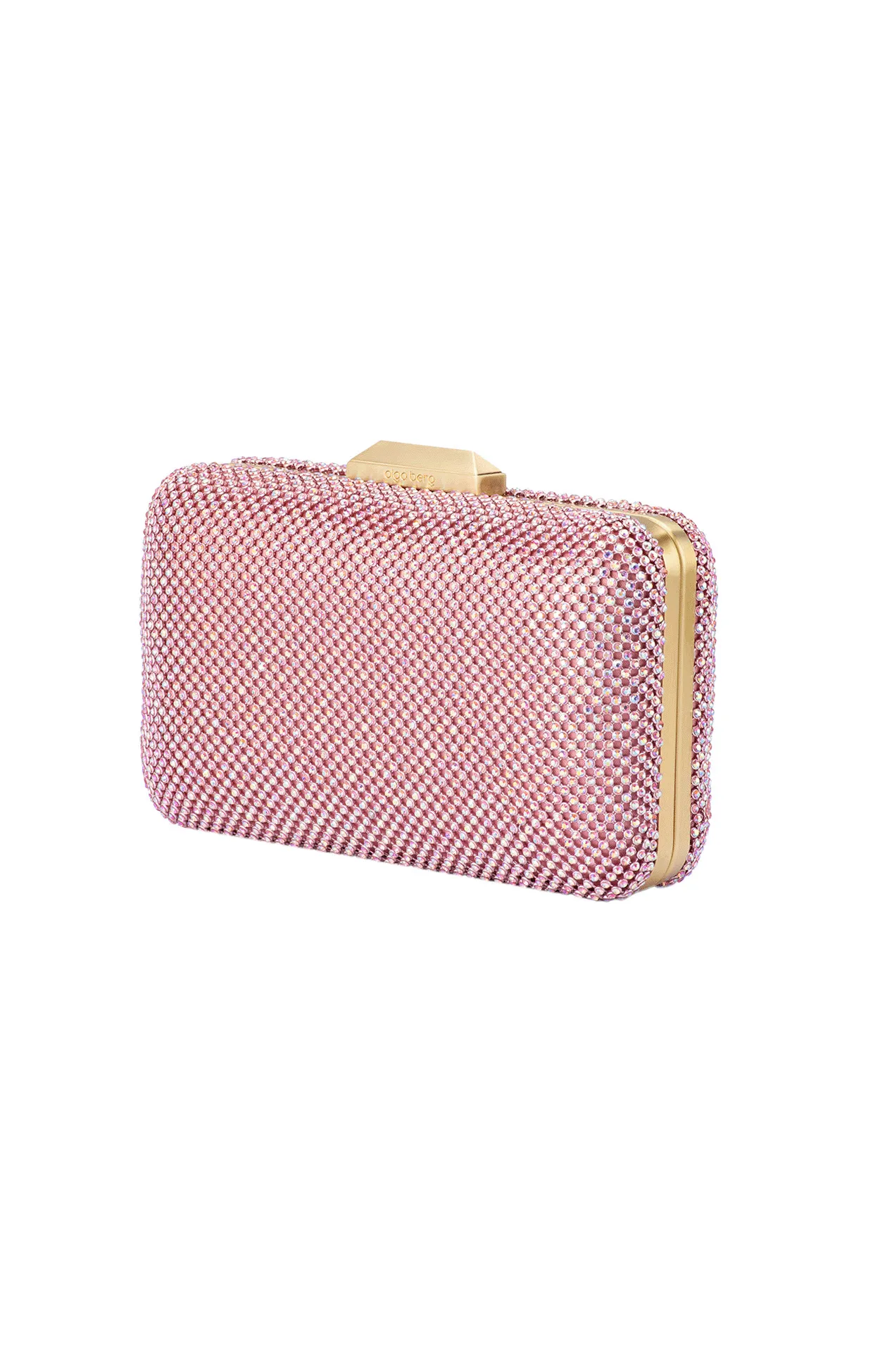 RONNY CRYSTAL MESH CLUTCH IN PINK