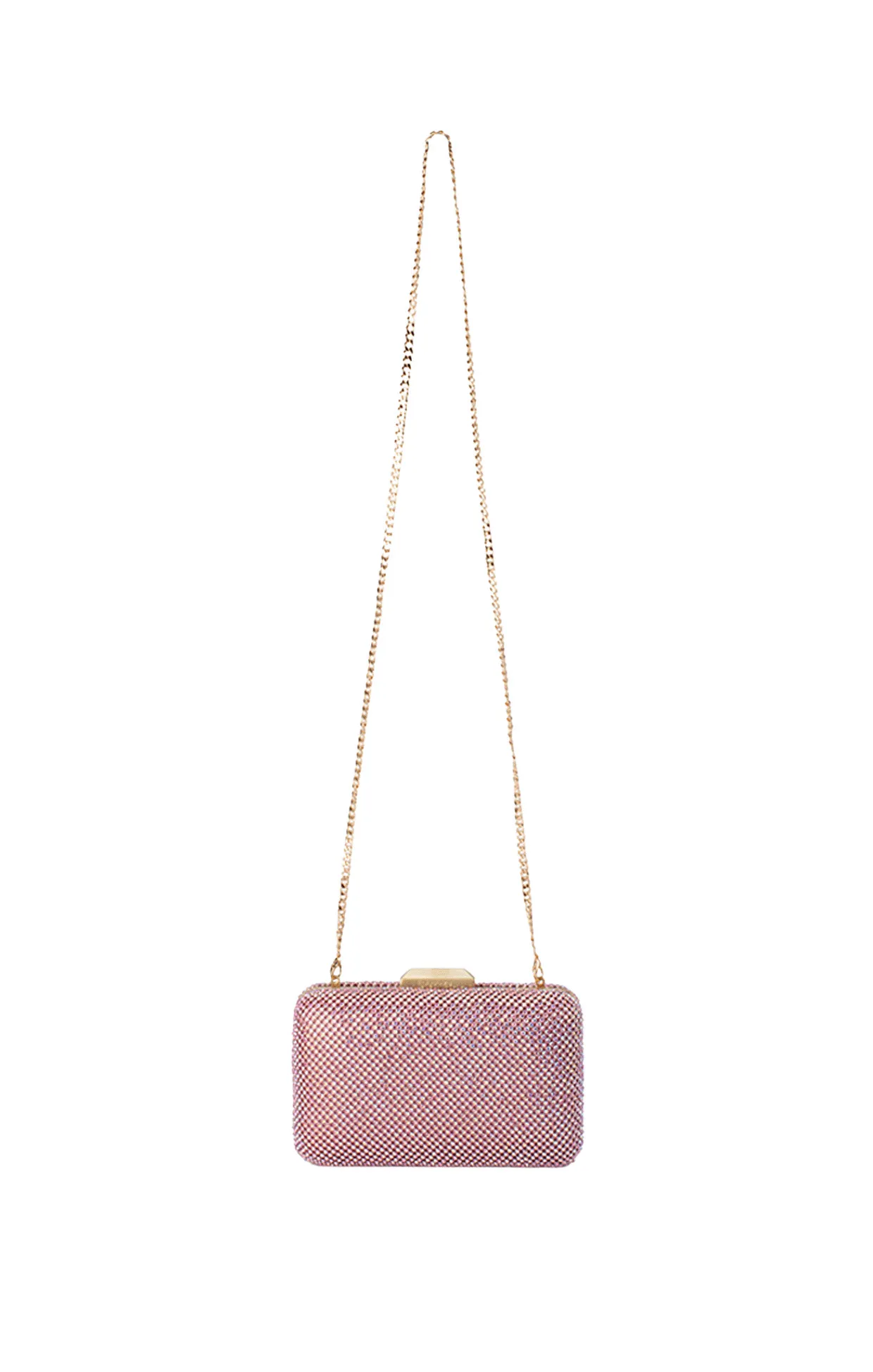 RONNY CRYSTAL MESH CLUTCH IN PINK