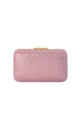 RONNY CRYSTAL MESH CLUTCH IN PINK