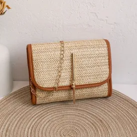 Small Square Woven Messenger Straw Bag