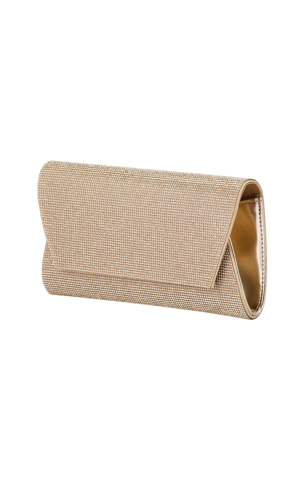 STACEY CRYSTAL CLUTCH IN GOLD