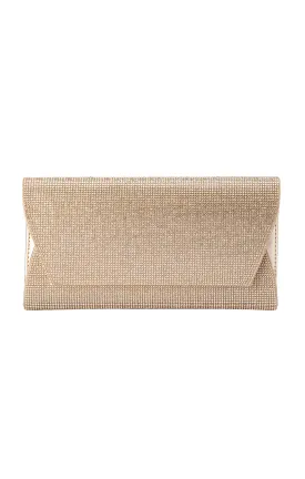 STACEY CRYSTAL CLUTCH IN GOLD